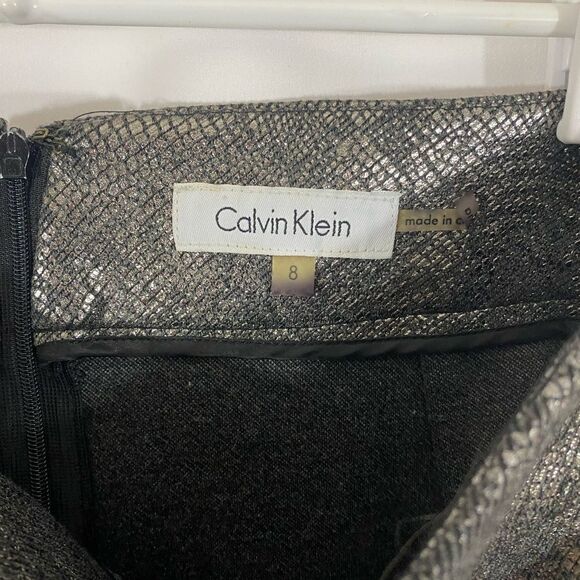Calvin Klein Metallic Animal Print Pencil Skirt - Picture 5 of 7